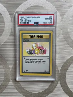 1999 Pokemon Fossil Mr. Fuji #58 1st Edition PSA 10 - Image 2