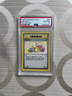 1999 Pokemon Fossil Mr. Fuji #58 1st Edition PSA 10 - Image 3
