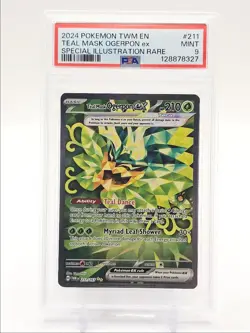 TEAL MASK OGERPON EX 2024 POKEMON TWILIGHT MASQUERADE 211/067 PSA 9 Q0004 - Image 1