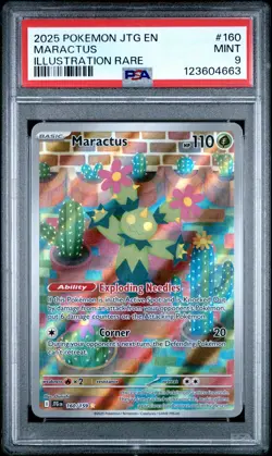 2025 POKEMON JTG EN-JOURNEY TOGETHER ILLUSTRATION RARE #160 MARACTUS PSA 9 - Image 1