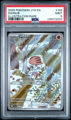 2025 POKEMON JTG EN-JOURNEY TOGETHER ILLUSTRATION RARE #165 SWINUB PSA 9 - Image 1