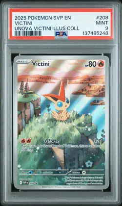 2025 POKEMON SVP EN-SV BLACK STAR PROMO #208 VICTINI PSA 9 - Image 1
