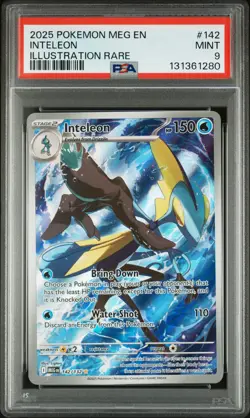 2025 POKEMON MEG EN-MEGA EVOLUTION ILLUSTRATION RARE #142 INTELEON PSA 9 - Image 1