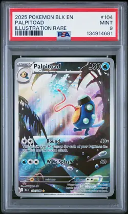 2025 POKEMON BLK EN-BLACK BOLT ILLUSTRATION RARE #104 PALPITOAD PSA 9 - Image 1