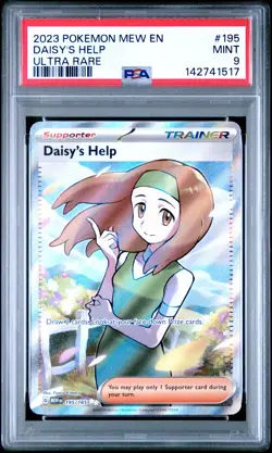 2023 POKEMON MEW EN-151 ULTRA RARE #195 DAISY'S HELP PSA 9 - Image 1