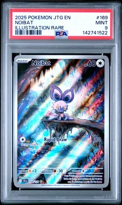 2025 POKEMON JTG EN-JOURNEY TOGETHER ILLUSTRATION RARE #169 NOIBAT PSA 9 - Image 1