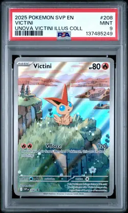 2025 POKEMON SVP EN-SV BLACK STAR PROMO #208 VICTINI PSA 9 - Image 1