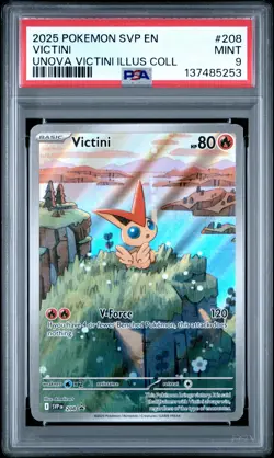 2025 POKEMON SVP EN-SV BLACK STAR PROMO #208 VICTINI PSA 9 - Image 1