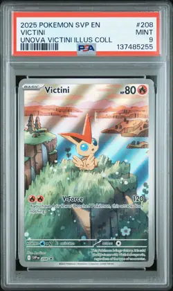 2025 POKEMON SVP EN-SV BLACK STAR PROMO #208 VICTINI PSA 9 - Image 1