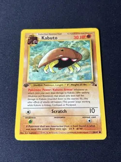 Kabuto 50/62 Fossil 1st Edition Near Mint Excellent Condition 50/62 Pokemon TCG - Image 1