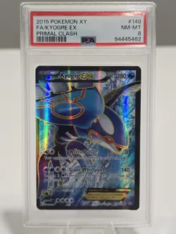 2015 Pokemon XY Primal Clash Full Art Kyogre EX 148/160 #148 PSA 8 - Image 1