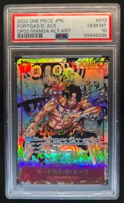 2022 One Piece Japanese Portgas D.Ace Manga Art Foil #OP02-013 PSA 10 - Image 1