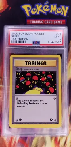 2000 Pokemon 1st Edition Team Rocket Sleep! #79/82 PSA MINT 9 - Image 1