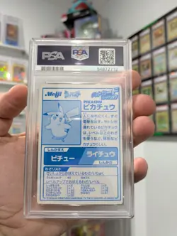 Pokemon Card 2000 PSA 8 PIKACHU Holo Foil Japanese BLUE Meiji Promo POP 55 - Image 2