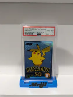 Pokemon Card 2000 PSA 8 PIKACHU Holo Foil Japanese BLUE Meiji Promo POP 55 - Image 3