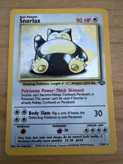 Pokemon TCG Card Snorlax 11/64 Jungle Holo Great Condition 90 HP - Image 1