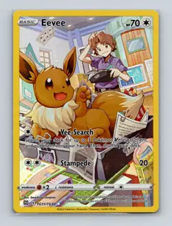 Eevee TG11 2023 Pokemon Brilliant Stars Trainer Gallery Card NM+ - Image 1