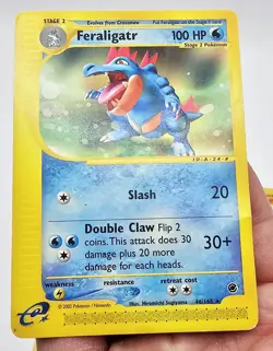 VTG Rare Pokemon 4 Card Lot Base Neo Expedition Jungle Gym Raichu Feraligatr DMG - Image 2