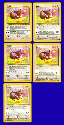 LOT of (5) 1999 Pokemon Jungle Eevee 51/64 - RARE - Mint to Gem Mint - Image 1