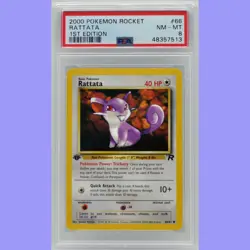 Pokemon 1st Edition Rattata 66/82 Team Rocket PSA 8 NM/Mint - Image 1