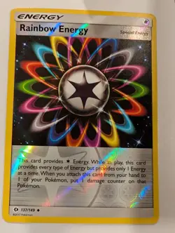 Rainbow Energy 137/149 - Sun & Moon Base Set Pokemon Reverse Holo Foil Nice! - Image 1