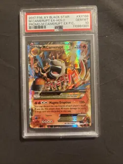 2017 POKEMON XY BLACK STAR PROMO #XY198 M CAMERUPT EX-HOLO PSA 10 - Image 1