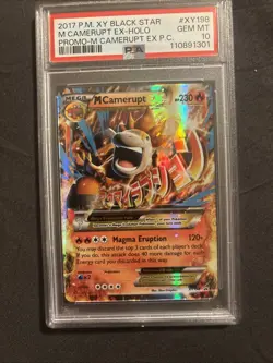 2017 POKEMON XY BLACK STAR PROMO #XY198 M CAMERUPT EX-HOLO PSA 10 - Image 2