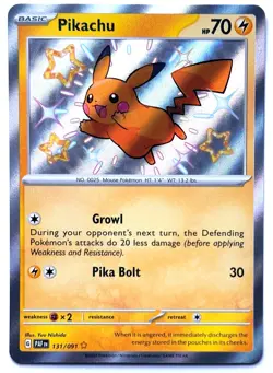 Pikachu 131/091 - Pokemon TCG - Paldean Fates Shiny Rare Holo - M/NM - Image 1