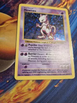 Mewtwo 10/102 MP HP Pokemon Base Set (Shadowless) -Unlimited Edition Holo Rare - Image 2