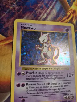 Mewtwo 10/102 MP HP Pokemon Base Set (Shadowless) -Unlimited Edition Holo Rare - Image 3