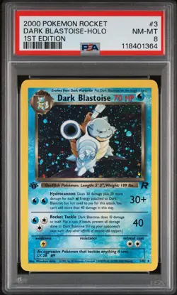 2000 POKEMON ROCKET 1ST ED #3 DARK BLASTOISE-HOLO PSA 8 - Image 1