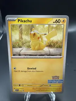 Pokemon TCG Pikachu 214 Sv Scarlet & Violet Illustration Contest 2024 Promo NM - Image 1