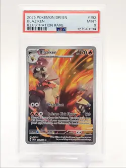 BLAZIKEN 2025 POKEMON DESTINED RIVALS ILLUSTRATION RARE S 192/182 PSA 9 Q0004 - Image 1