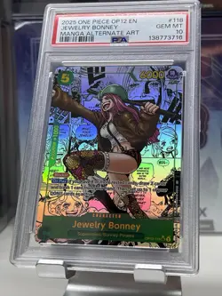 2025 ONE PIECE OP12-118 JEWELRY BONNEY ENGLISH MANGA ALTERNATE ART PSA 10 - Image 2