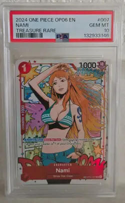 2024 ONE PIECE NAMI OP06-WINGS OF THE CAPTAIN TREASURE RARE #007 PSA 10 - Image 1