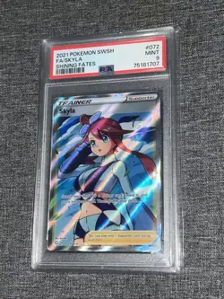 Pokemon TCG Skyla (Full Art) 072/072 Shining Fates Holo PSA 9 Mint - Image 1
