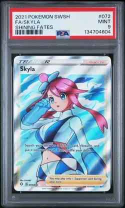2021 POKEMON SWORD & SHIELD SHINING FATES #072 FULL ART/SKYLA PSA 9 - Image 1