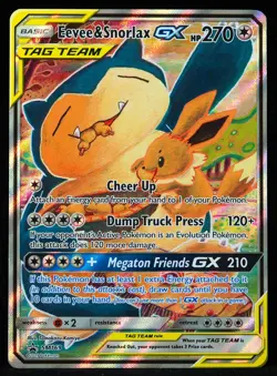 Eevee & Snorlax GX Tag Team #SM169 NM-M Pokemon Card - Image 1
