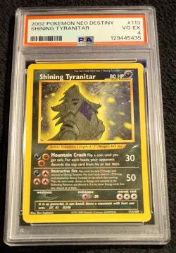 Pokemon Card Shining Tyranitar 113/105 Neo Destiny 2002 PSA 4 ENGLISH - Image 1