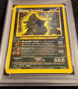 Pokemon Card Shining Tyranitar 113/105 Neo Destiny 2002 PSA 4 ENGLISH - Image 2