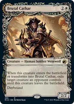 Brutal Cathar (Showcase) NM #286 Innistrad: Midnight Hunt MTG - Image 1
