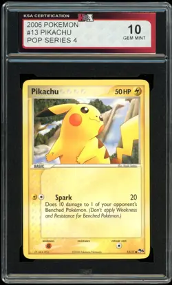 2006 Pokemon POP Series 4 #13 Pikachu KSA 10 Gem Mint - Image 1