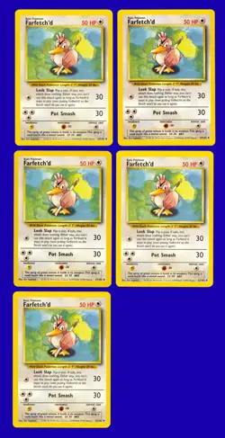 LOT of (5) 1999 Pokemon Game Base Set Farfetch'd 27/102 - RARE Mint to Gem Mint - Image 1