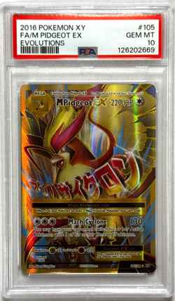 Mega Pidgeot EX PSA 10 GEM MT (2016) Pokemon XY Evolutions Full Art #105/108 - Image 1