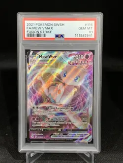 Pokemon TCG Mew VMAX 114/264 Swsh08: Fusion Strike Holo Ultra Rare PSA 10 - Image 1