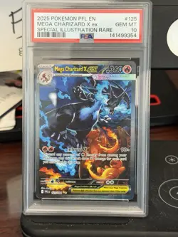Pokemon Mega Charizard X ex 125/094 Phantasmal Flames SI Rare Holo PSA 10 2025 - Image 1