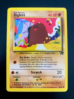 Diglett 52/82 Team Rocket Common - WOTC Pokemon Card - Near Mint - Image 1