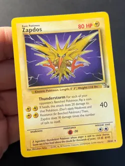 Zapdos 30/62 Fossil Rare - WOTC Pokemon Card LP - - Image 5