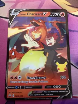 Pokemon Lance's Charizard V Celebrations SWSH133 Black Star Promo - Image 1