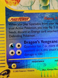 2003 POKEMON Skyridge Reverse Holo Rare Gyarados 11/144 - Image 3